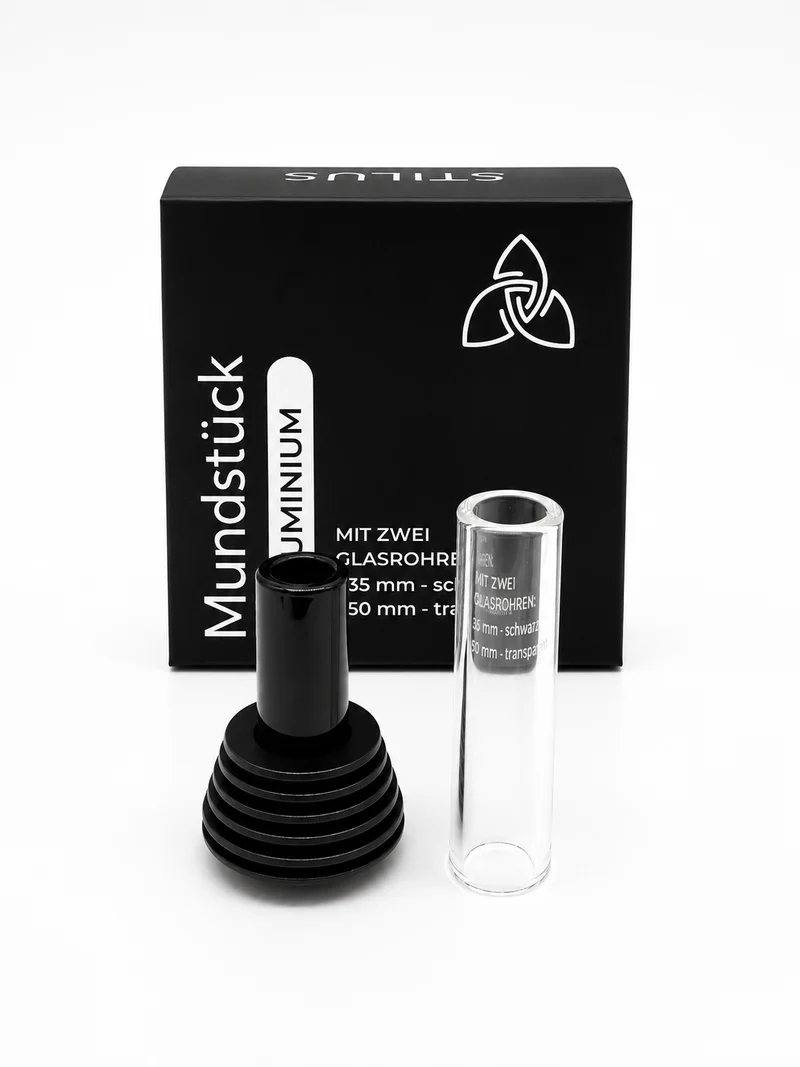 Aluminum mouthpiece with two glass tubes